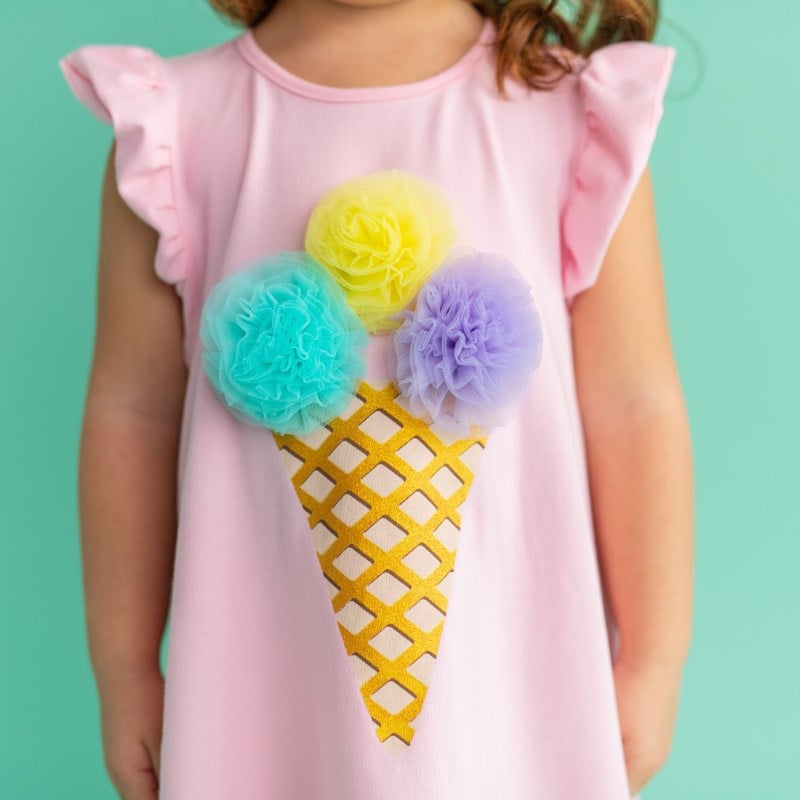 Bebeğim ve Ben Elbise - Pembe Ice Cream - Görsel 4